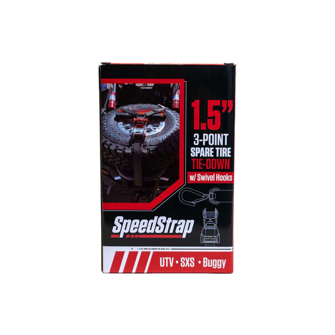 1.5″ 3-Point Spare Tire Tie-Down with Swivel Hooks - Image 5