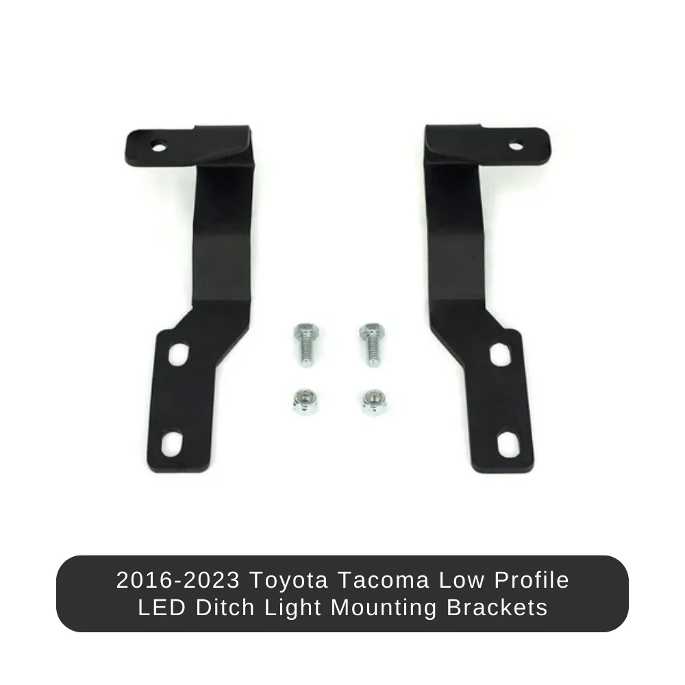 Low Profile LED Ditch Light Brackets Kit Fits 2005-2023 Toyota Tacoma - Image 3