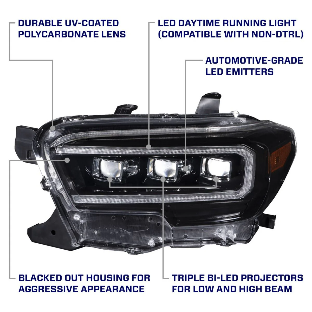 Sequential LED Projector Headlights [PAIR] Fits 2016-2023 Toyota Tacoma - Image 8