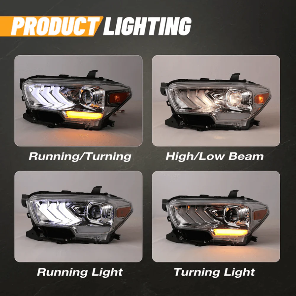 DRL Headlights Fits 2016-2023 Toyota Tacoma - Image 6