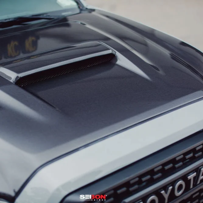 TR-Style Carbon Fiber Hood Fits 2016-2023 Toyota Tacoma - Image 7