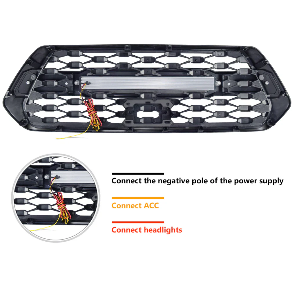 TRD PRO Style Front Grille w/ LED Off-Road Lights Fits 2016-2023 Toyota Tacoma - Image 8