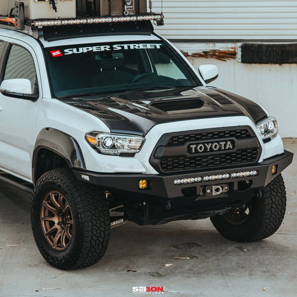 TS-Style Carbon Fiber Hood Fits 2016-2023 Toyota Tacoma - Image 9