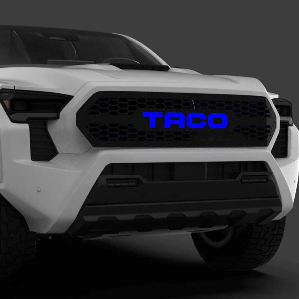 Honeycomb Grille Insert w/ LED Custom Text Fits 2024+ Toyota Tacoma - Image 2