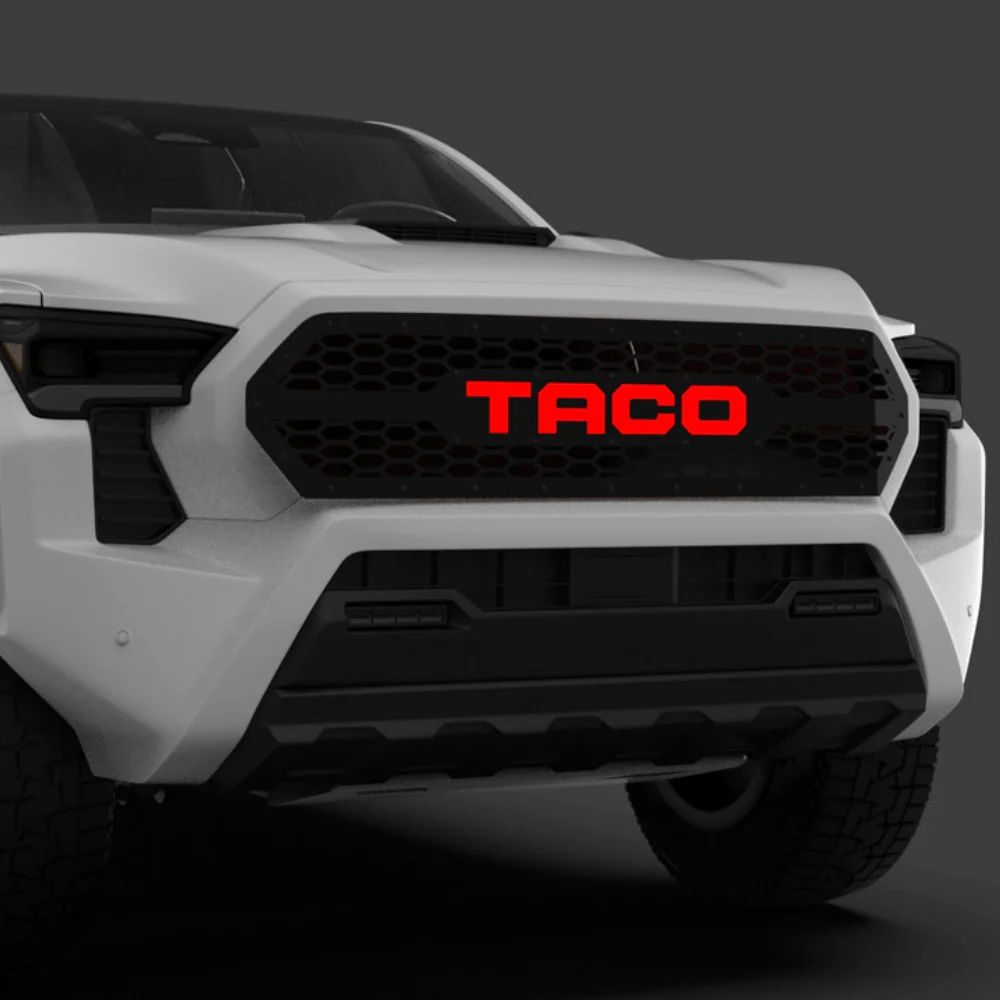 Honeycomb Grille Insert w/ LED Custom Text Fits 2024+ Toyota Tacoma - Image 4