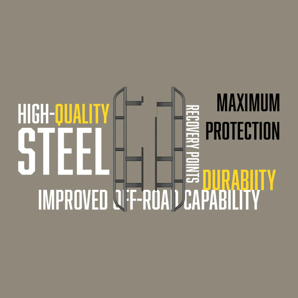 Overland Bolt-On Rock Sliders Fits 2024+ Toyota Tacoma - Image 10