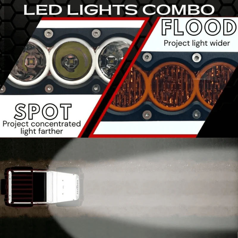 28" X6 Amber/White 150w Combo Beam Led Light Bar & Harness Kit - Image 4