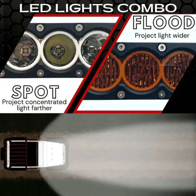 38" X6 Amber/White 210w Combo Beam Led Light Bar & Harness Kit - Image 4