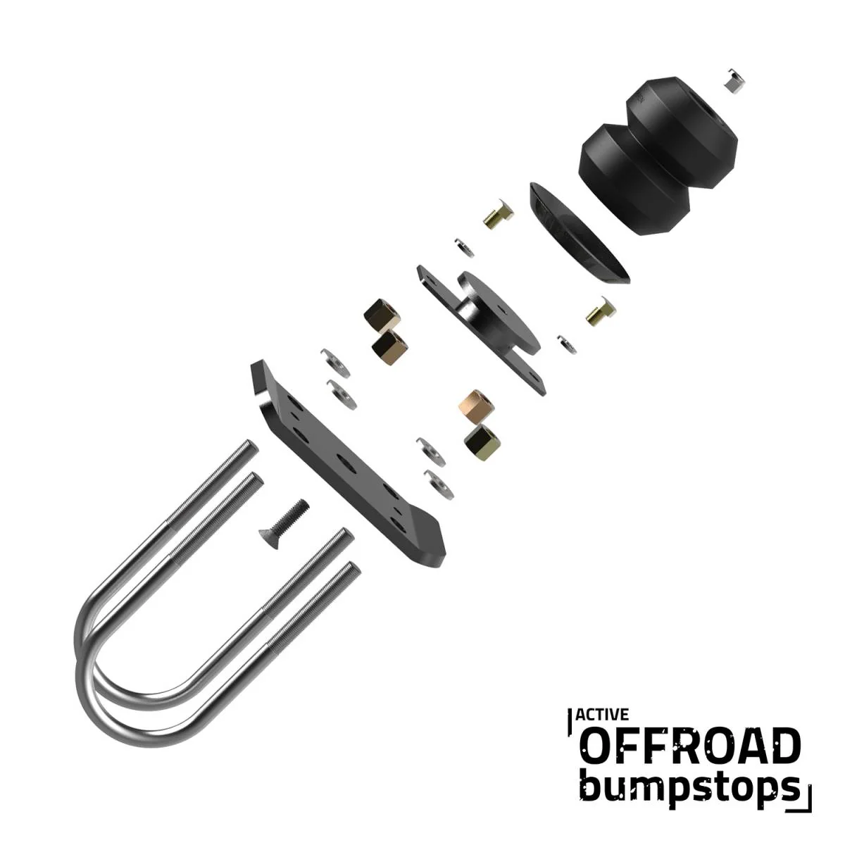 Active Off-Road Bumpstops W/ U-Bolt Flip Kit - Rear Kit Fits 2005-2023 Toyota Tacoma - Image 3