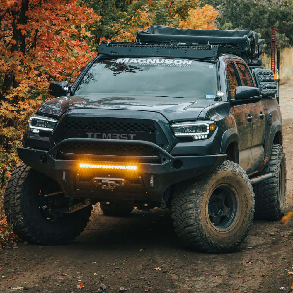 TCMBST TRD Pro-Style LED Headlights | Clear DRL - BLACK Fits 2016-2023 Toyota Tacoma - Image 7