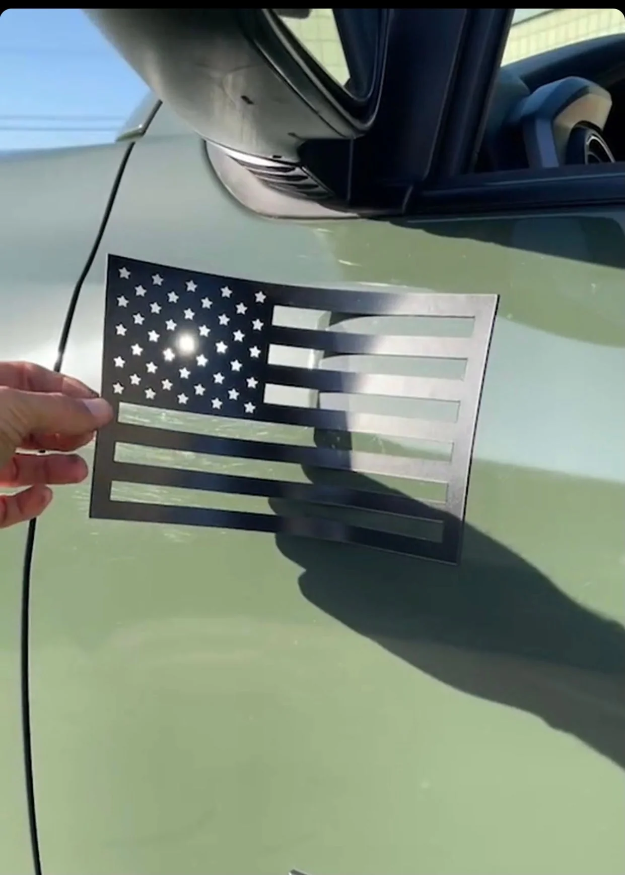 American Flag Vehicle Magnets - Black - Image 9