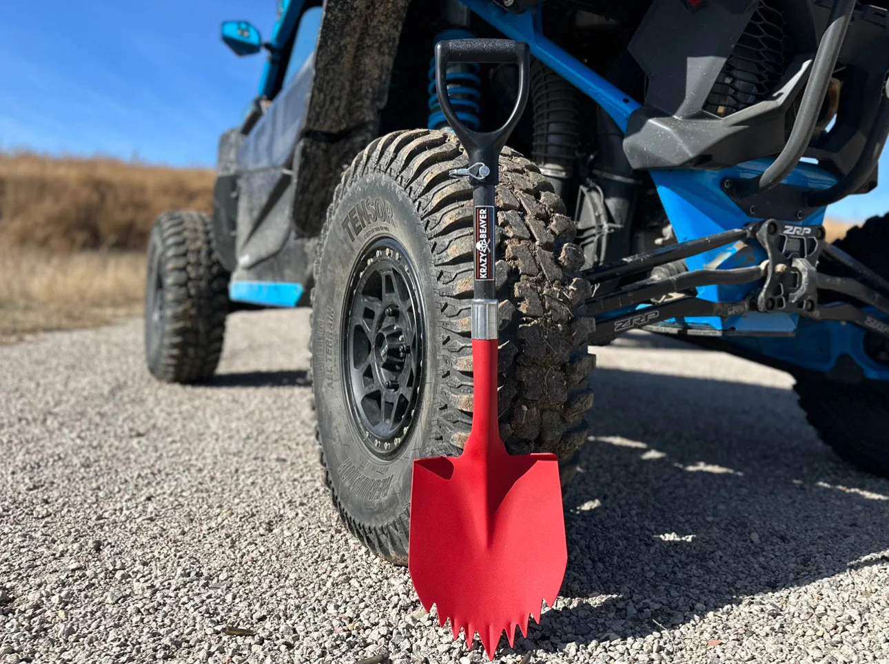 Krazy Beaver Shorty Shovel | Textured Red Head / Black Handle | ATV / UTV - Image 3