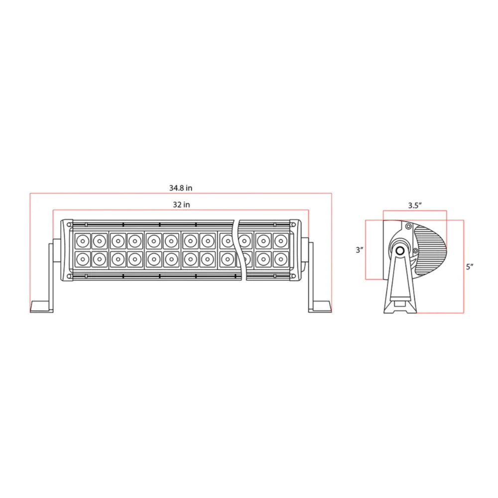 30" Blackout LED Light Bar Combo Beam with Wire Harness - Image 5