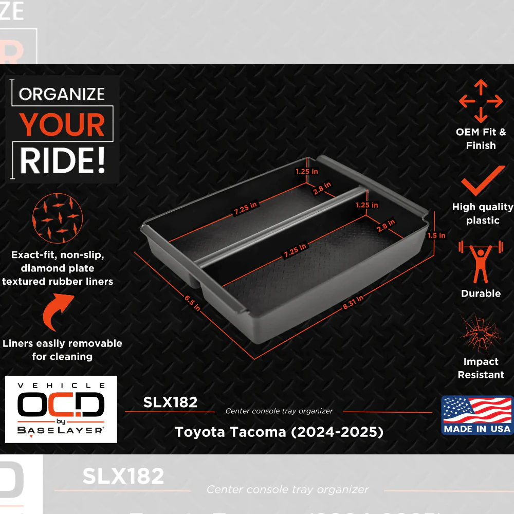 Center Console Tray Fits 2024+ Toyota Tacoma - Image 2