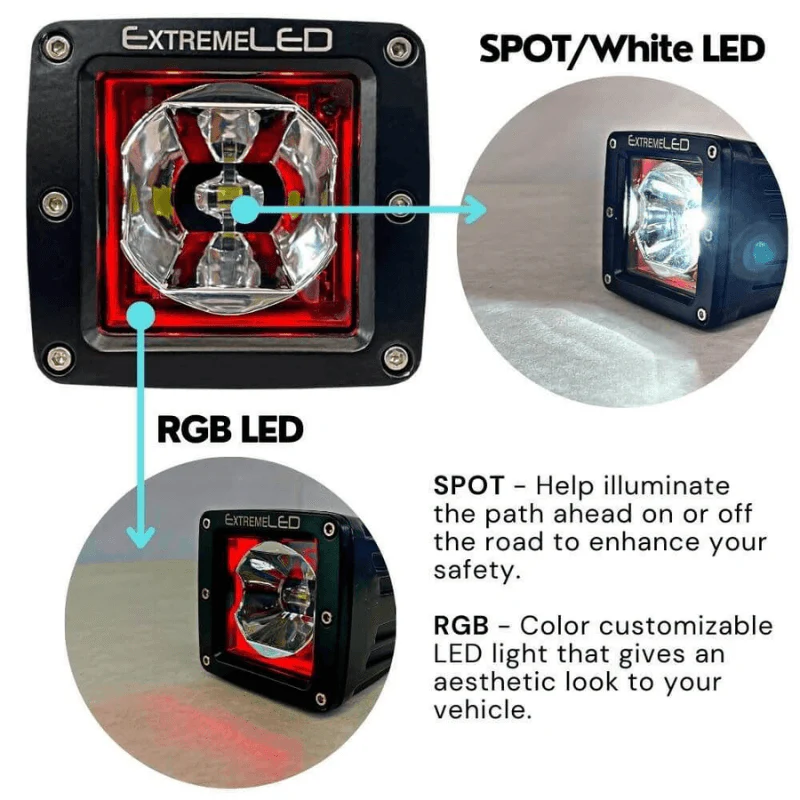 Extreme Series 3" Led RGB Light Pod Pair - Image 3