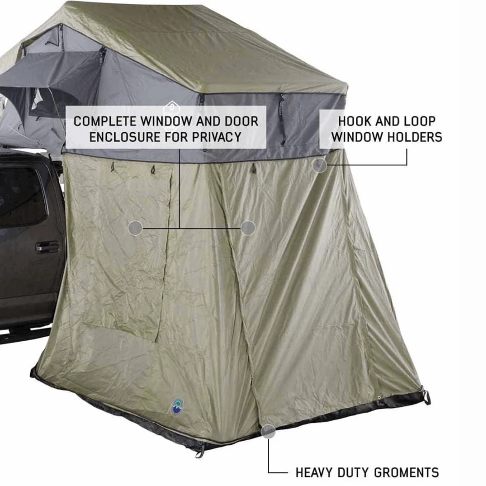 HD Nomadic 2 Roof Top Tent Annex Green Base With Black Floor & Travel Cover - Image 10