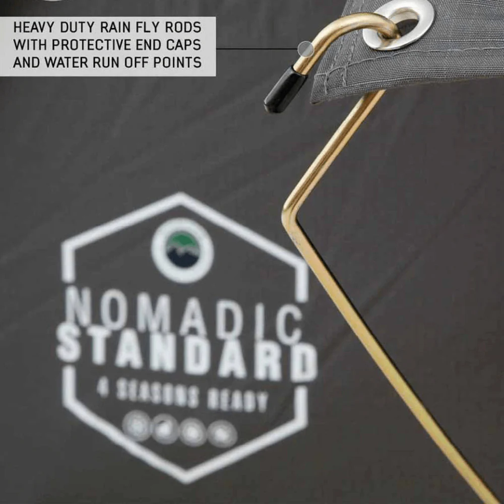 HD Nomadic 2 Standard Soft Shell Roof Top Tent, Grey Body & Green Rainfly - Image 4