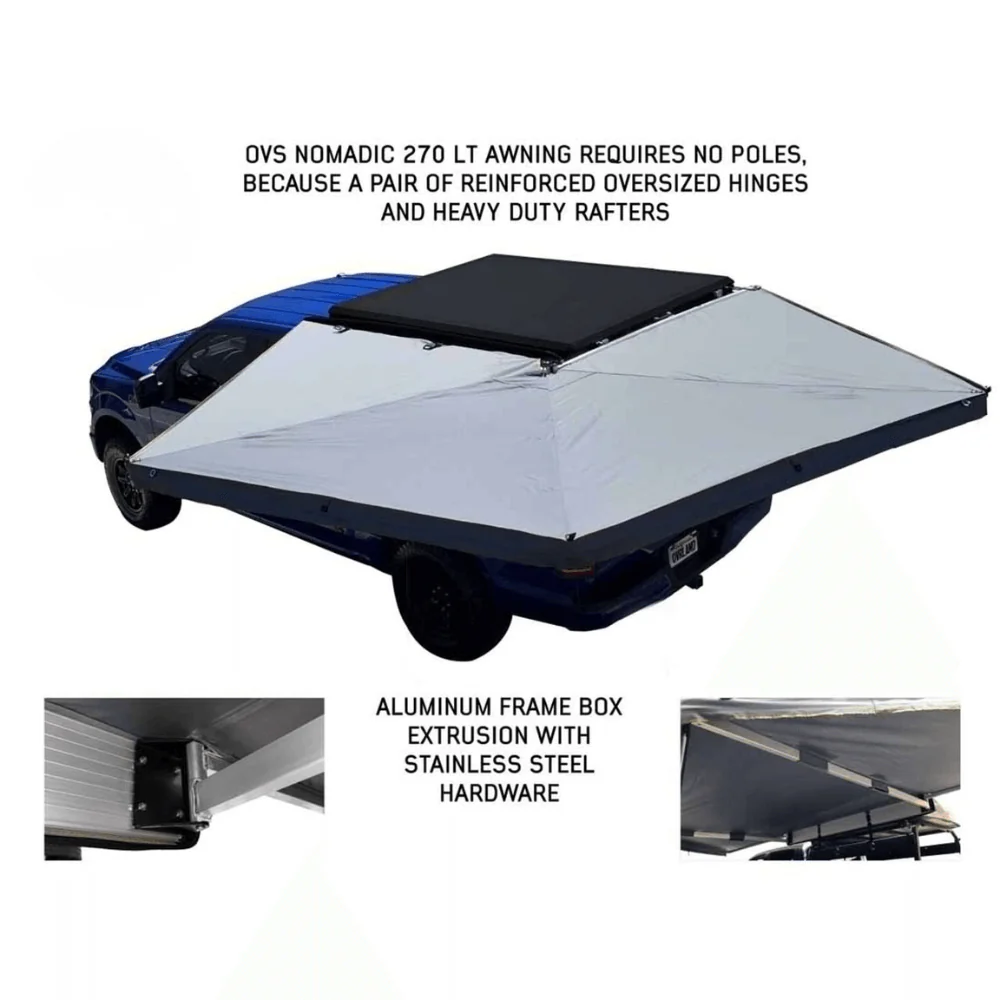 HD Nomadic 270 LT Awning - Dark Gray With Black Travel Cover Universal - Image 4