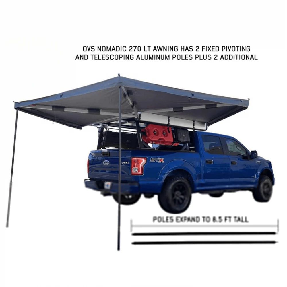 HD Nomadic 270 LT Awning - Dark Gray With Black Travel Cover Universal - Image 6