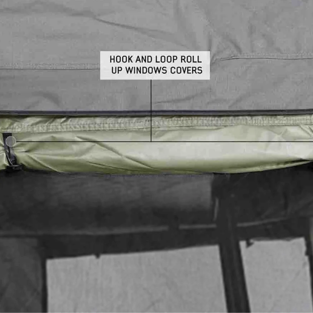 HD Nomadic 3 Roof Top Tent Annex Green Base With Black Floor & Travel Cover - Image 5