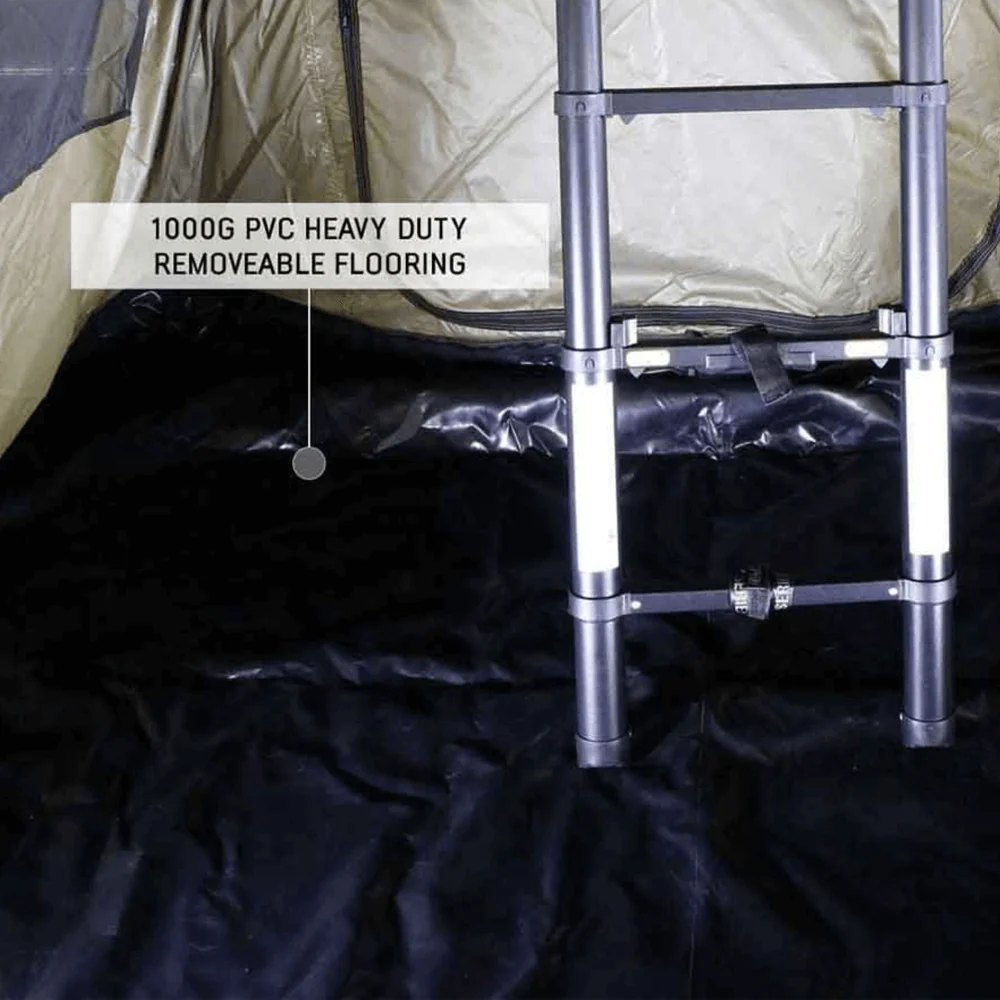 HD Nomadic 3 Roof Top Tent Annex Green Base With Black Floor & Travel Cover - Image 7