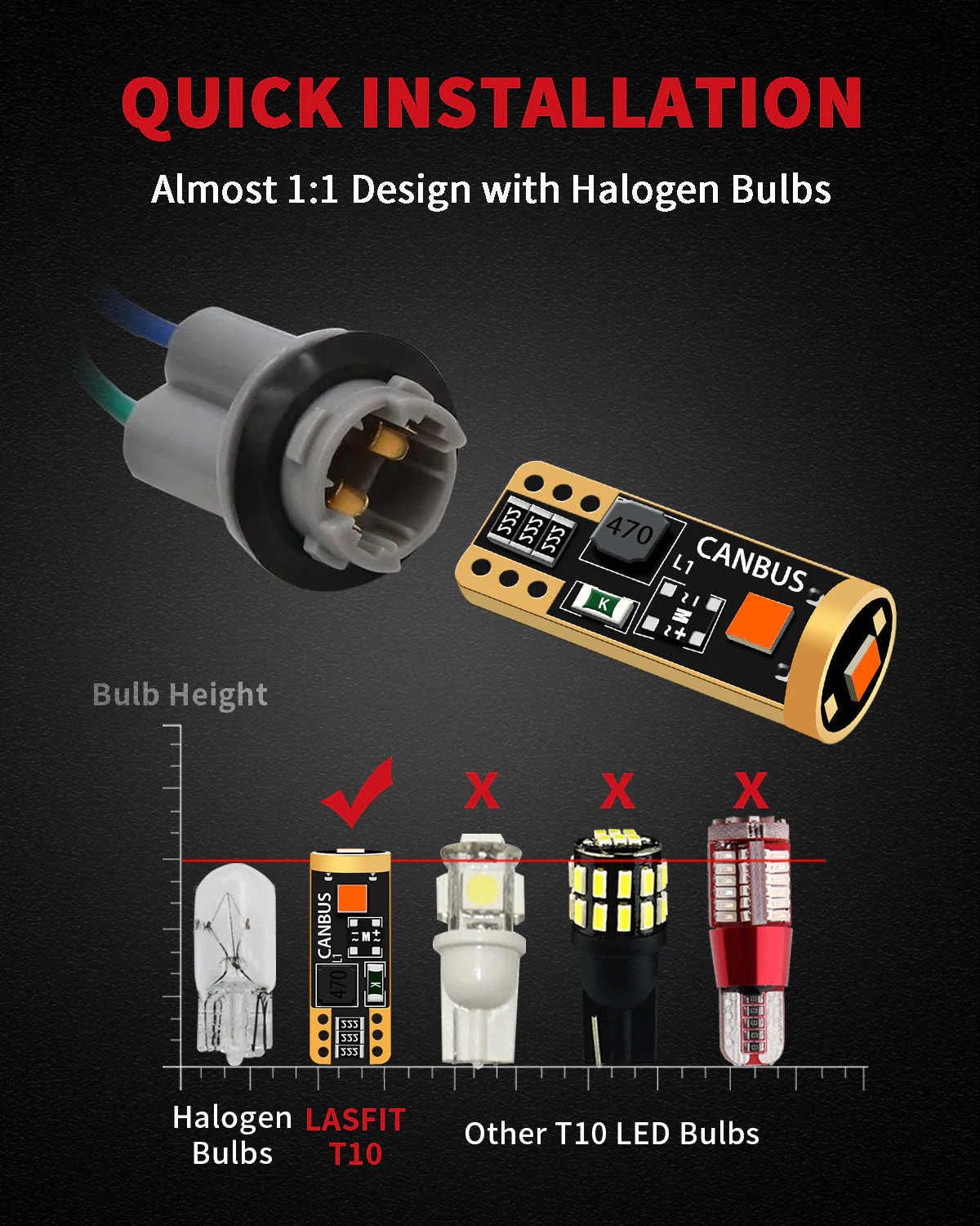 Lasfit LED Bulb Upgrade Kit fits 2001-2015 Toyota Tacoma - Image 56