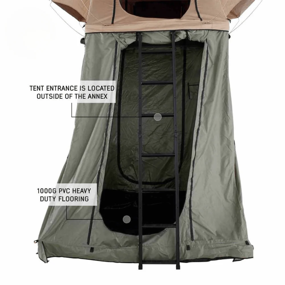 LD TMBK Roof Top Tent Annex Green Base With Black Floor & Travel Cover - Image 7