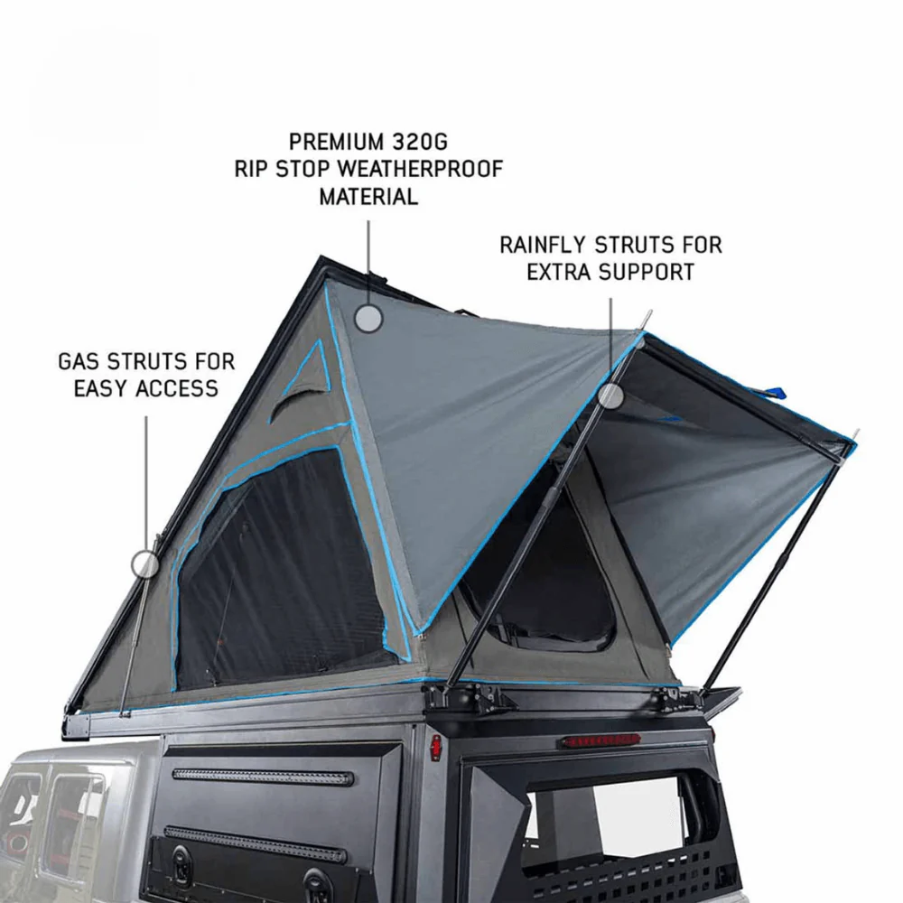 MagPak - Camper Shell/Roof Top Tent Combo with Lights, Rear Molle Panel, Side Tie Downs, Front & Rear Windows - Image 2