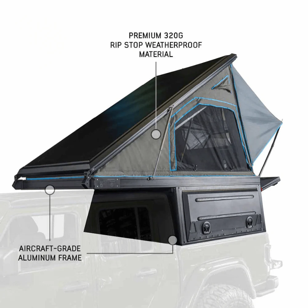 MagPak - Camper Shell/Roof Top Tent Combo with Lights, Rear Molle Panel, Side Tie Downs, Front & Rear Windows - Image 4