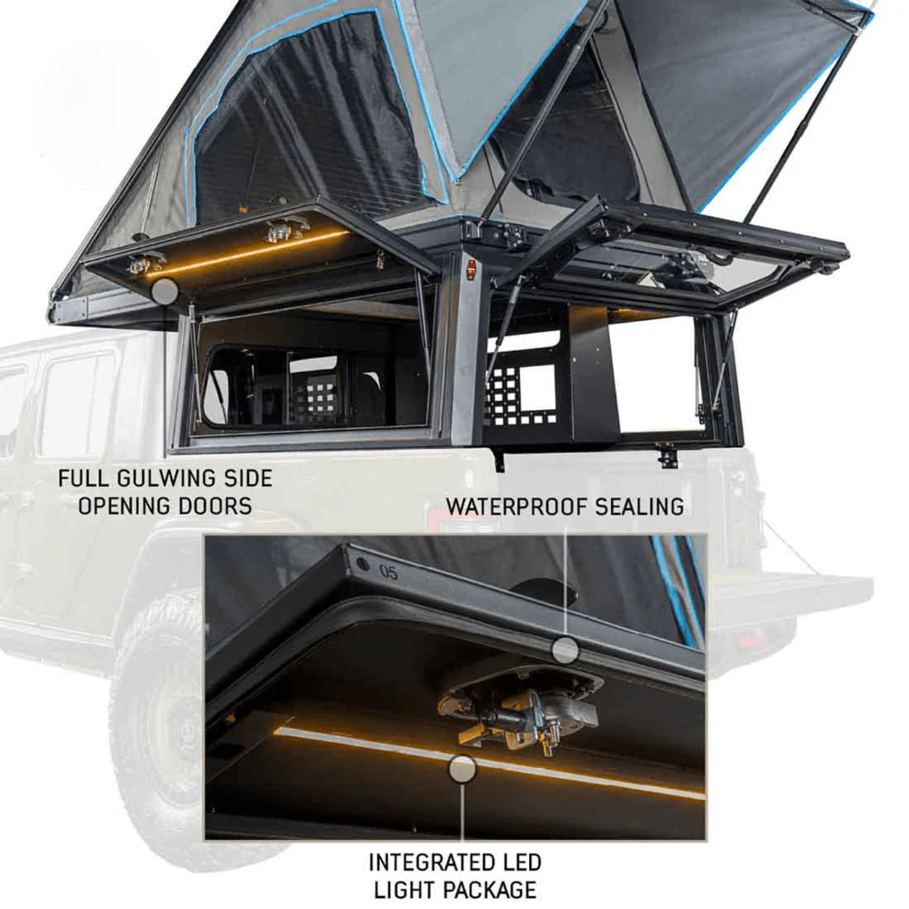 MagPak - Camper Shell/Roof Top Tent Combo with Lights, Rear Molle Panel, Side Tie Downs, Front & Rear Windows - Image 6