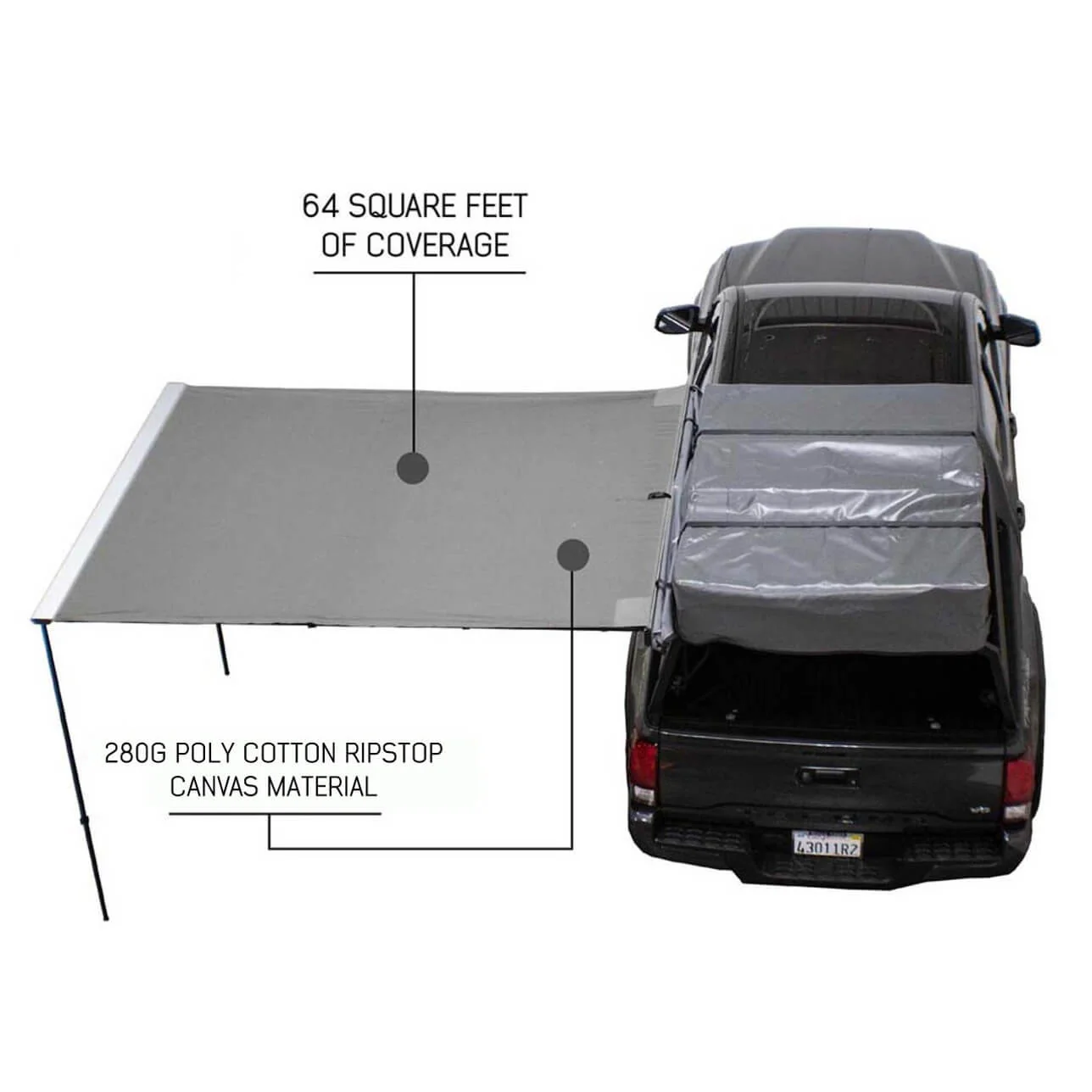 HD Nomadic Awning 2.0 - 6.5' With Black Cover - Image 2