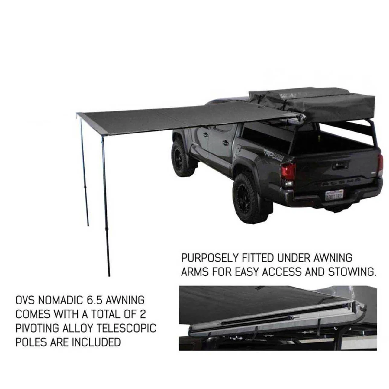 HD Nomadic Awning 2.0 - 6.5' With Black Cover - Image 4
