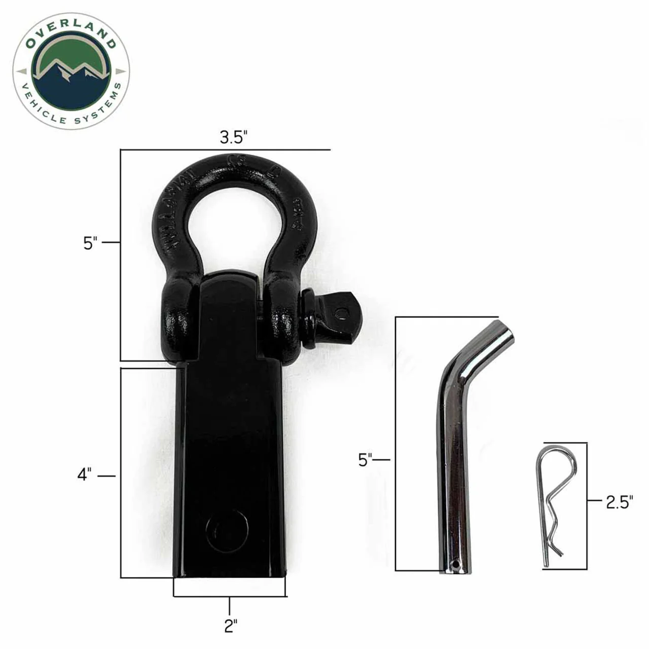 Receiver Mount Recovery Shackle 3/4" 4.75 Ton Rated Black Universal - Image 6