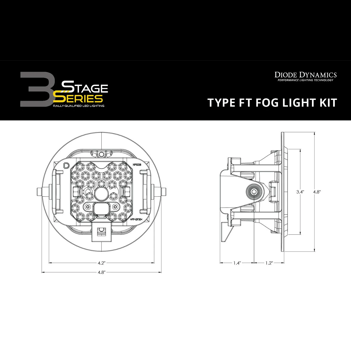 Stage Series 3" LED Fog Light Kit Fits 2016-2023 Toyota Tacoma - Image 8