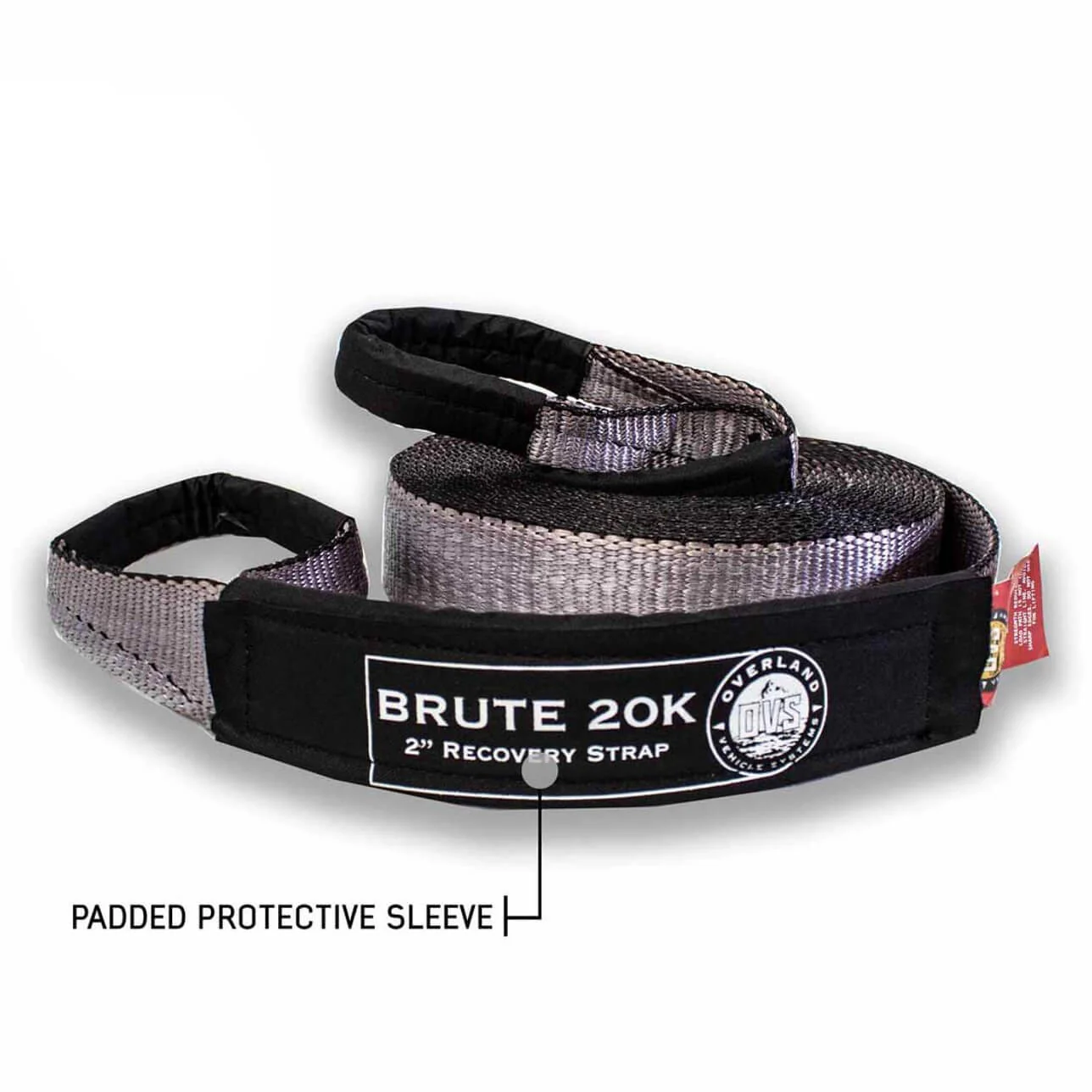 Tow Strap 2" x 30' 20,000 LB. Gray W/ Black Ends - Image 2