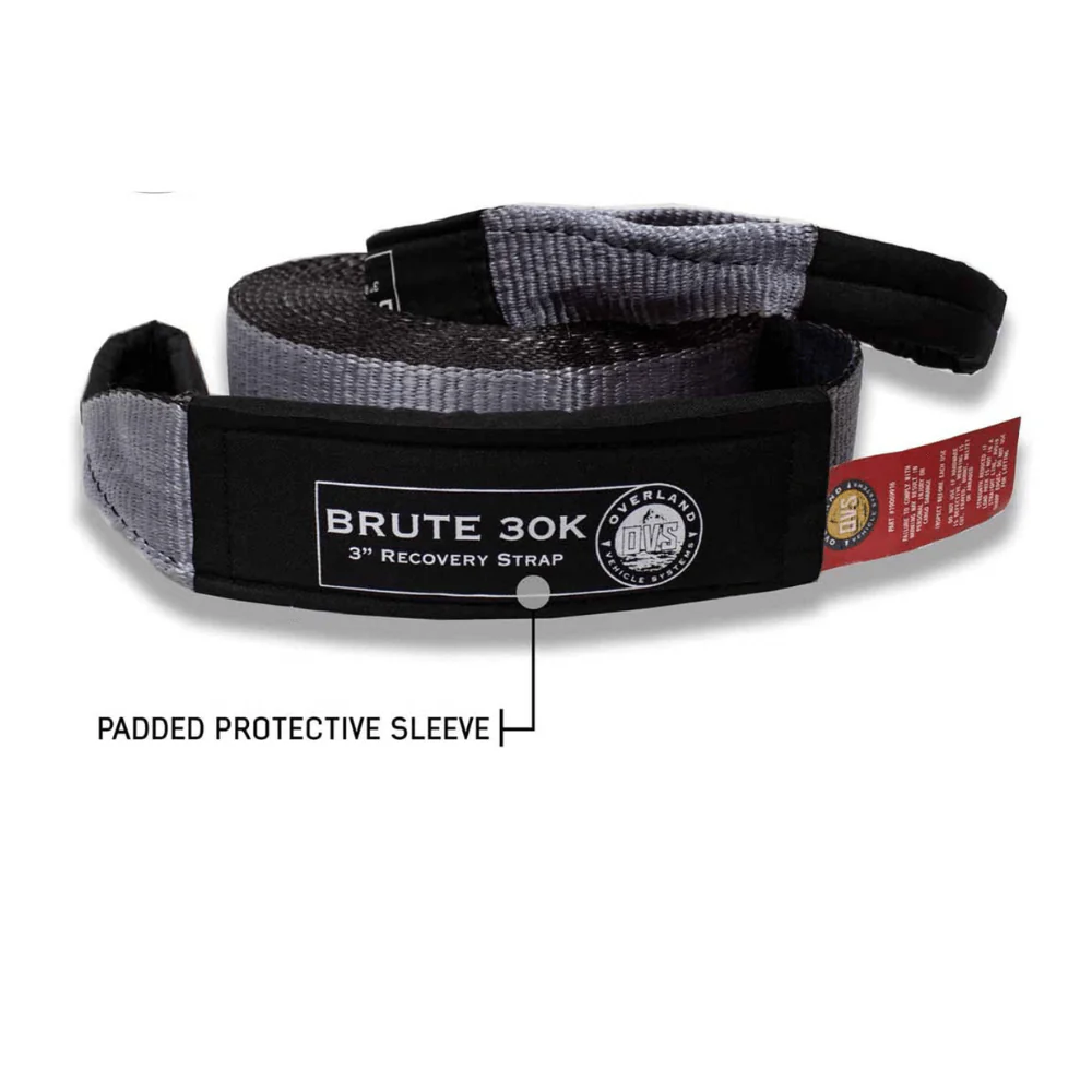 Tow Strap 3" x 30' 30,000 LB. Gray With Black Ends & Storage Bag - Image 2