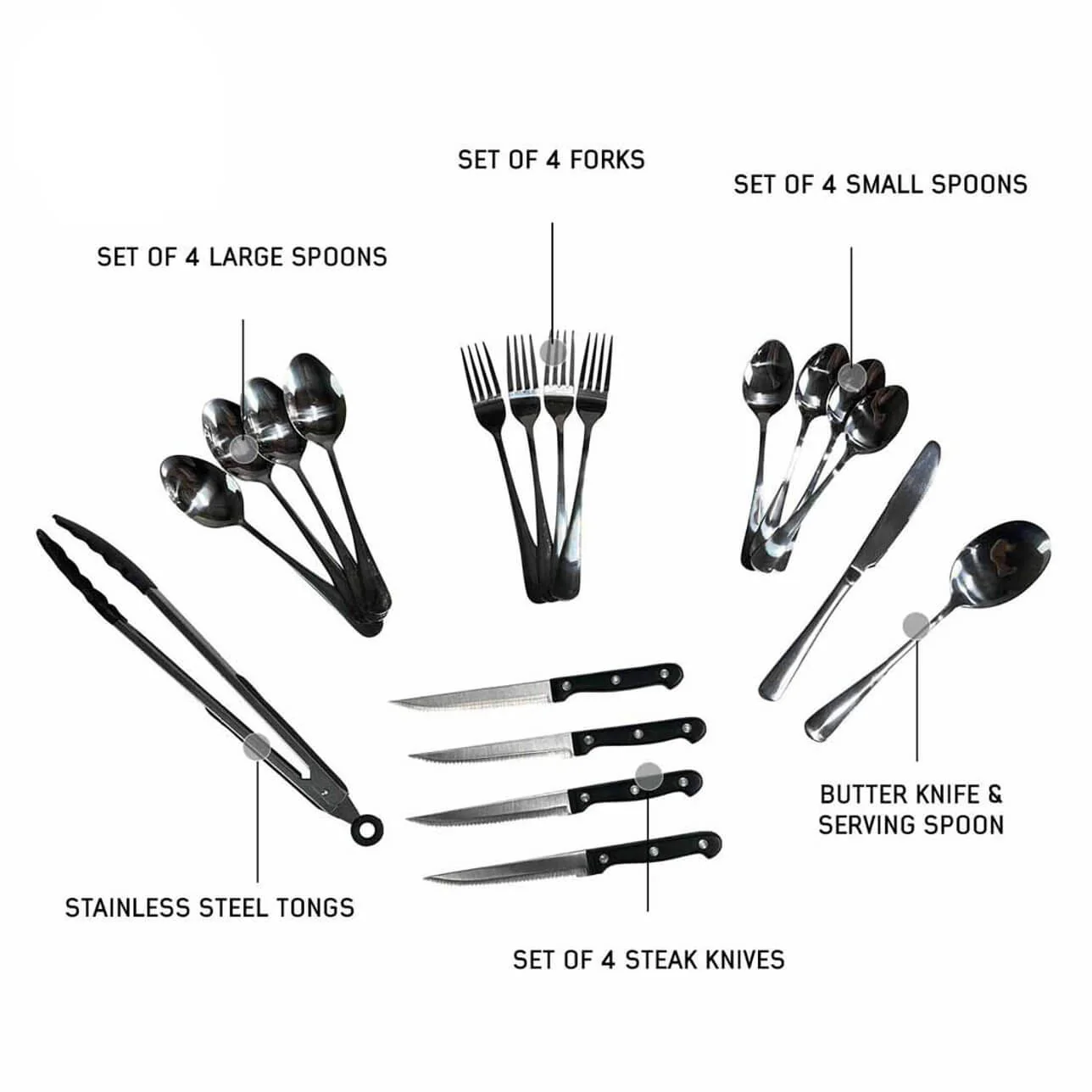 Ultimate 39 Piece Utensil Set - Black Powder Coat Universal - Image 11