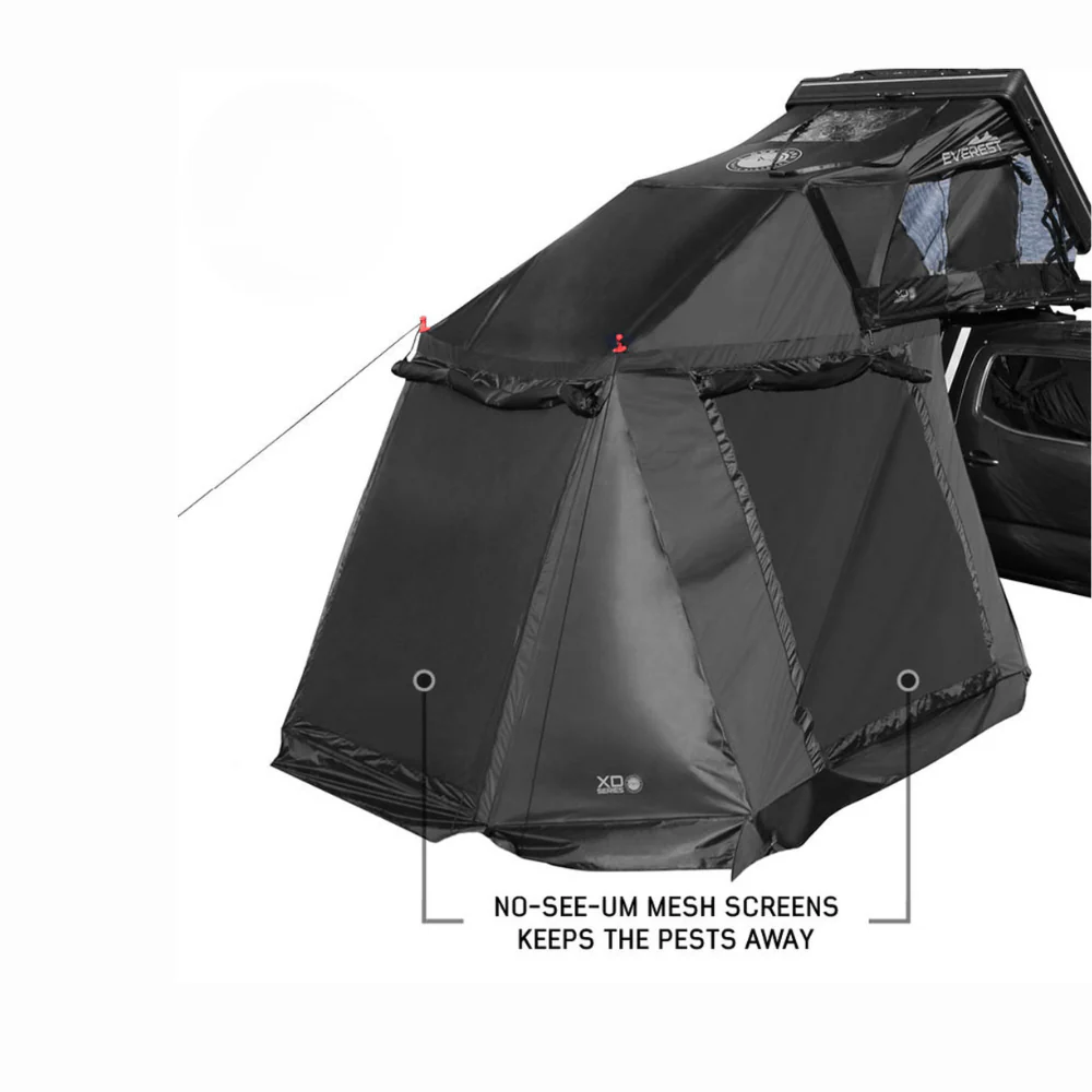 XD Everest Annex Room Roof Top Tent Extension - Black Body Grey Trim - Image 13