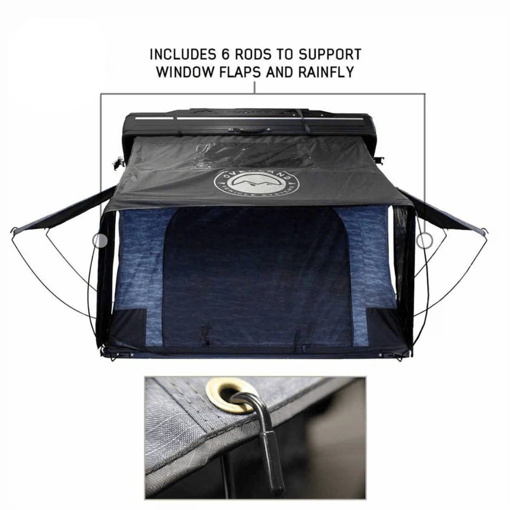 XD Everest Cantilever Aluminum Roof Top Tent - Blue Body & Black Rainfly - Image 9