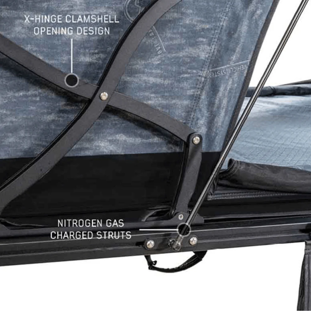 XD Lhotse Clam Shell Aluminum Hard Shell Roof Top Tent, Blue Body & Black Rainfly - Image 10