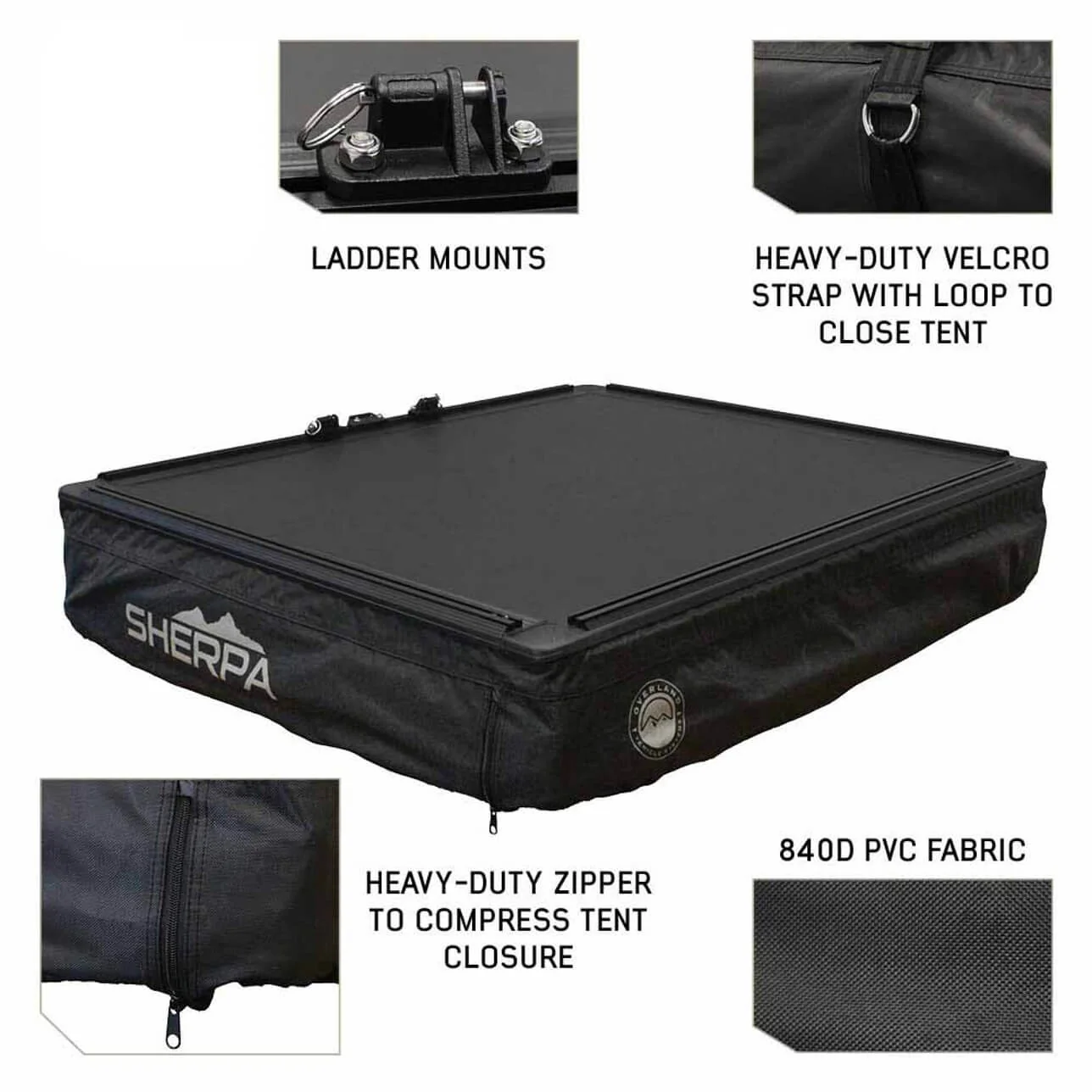 XD Sherpa Hybrid Soft Shell Roof Top Tent, Blue Body & Black Rainfly - Image 10
