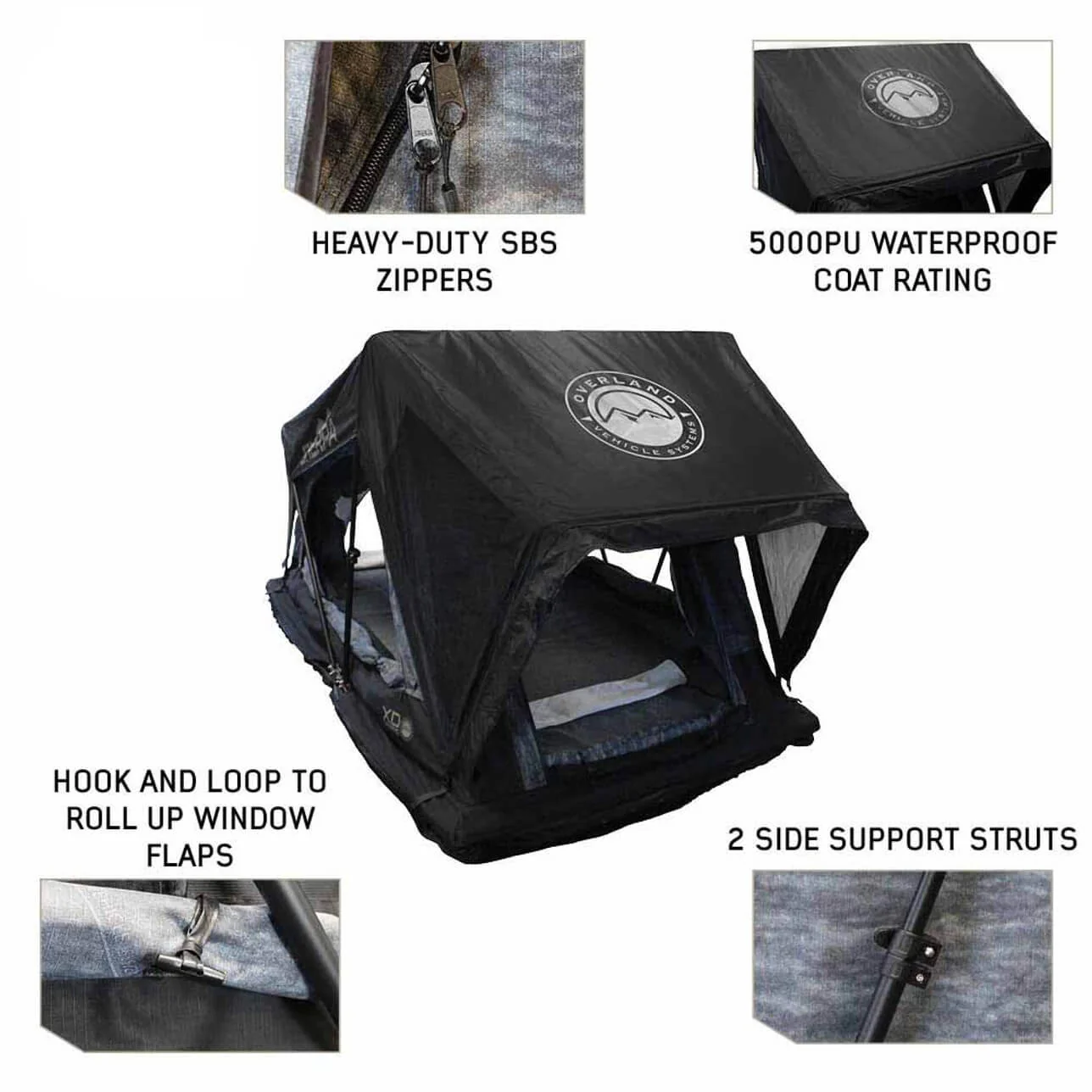 XD Sherpa Hybrid Soft Shell Roof Top Tent, Blue Body & Black Rainfly - Image 6